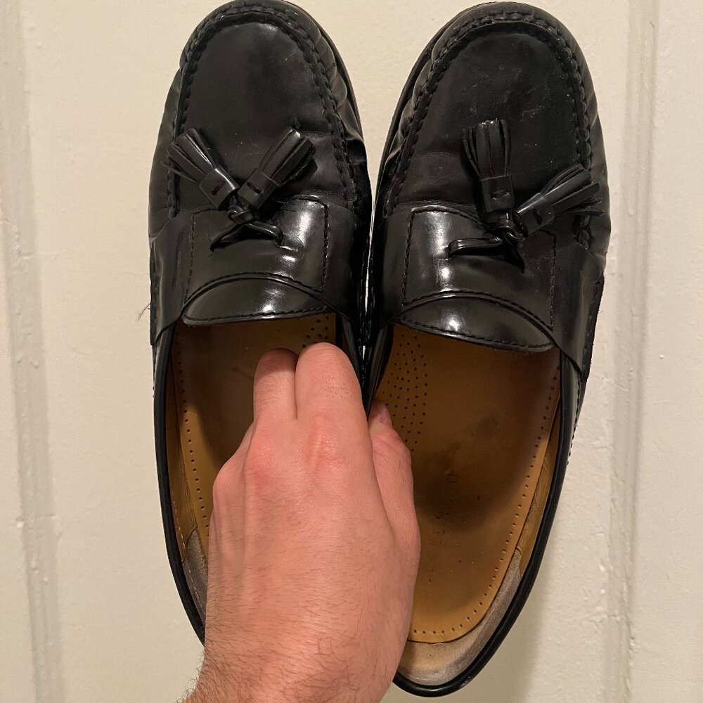 Cole Haan Tassel Loafers Black Leather